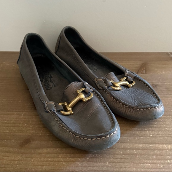 Salvatore Ferragamo Shoes - Salvatore Ferragamo Gancini Horsebit Driving Moccasins Loafers leather Size 8